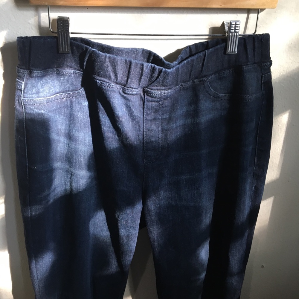 EILEEN FISHER DARK WASH STRETCH WAISTBAND JEGGING